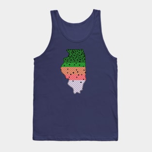 Trout Fishing Rainbow Trout Pattern Illinois State Map State Map Tank Top